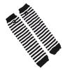1Pair 35cm/14inch Women Girls Black & White Sriped Long Fingerless Gloves Arm Warmers Protector Knitted Thumbhole Stretchy Gloves Winter Warm Mittens Arm Sleeves view 1