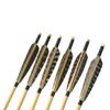 MILAEM 6 pcs 31" Traditional Archery Wooden Arrows Handmade Wood Shaft with 5 inch Turkey Feather and Broadheads for Recurve Bow or Longbow (Color 9) view 3