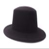 QUUPY Fashion Classic Black Wool Blend Fedora Hat Brim Flat Church Derby Cap view 2