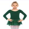 Arshiner Kids Girls Classic Long Sleeve Leotard Dance Ballet Dress Green view 2
