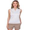 Three Sixty Six Womens Quick Dry Polo Shirt - Sleeveless and Collarless Golf Shirts w/ 4-Way Stretch Fabric and UV Protection White view 1
