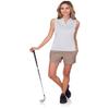Three Sixty Six Womens Quick Dry Polo Shirt - Sleeveless and Collarless Golf Shirts w/ 4-Way Stretch Fabric and UV Protection White view 4