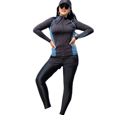 ZYCSKTL Womens surf Suit Womens Full Wetsuits Premium,One-Piece Long-Sleeved Ladies Wetsuit, Anti-Ultraviolet 5-Piece Wetsuit, Quick-Drying Sunscreen Adult Sports Swimsuit (Color : Blue-XXXL)