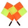 Referee Linesman Flag Set, 2-Pack with Storage Bag, Stainless Steel Rod, Material, Sponge Handle for Sports Match, Soccer, Football, Hockey Training view 1
