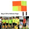 Referee Linesman Flag Set, 2-Pack with Storage Bag, Stainless Steel Rod, Material, Sponge Handle for Sports Match, Soccer, Football, Hockey Training view 2