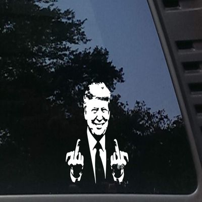 T Flipping Double Bird - 5 1/4" x 5 1/2" die Cut Vinyl Decal/Sticker for Cars, Trucks, Windows, Boats, Tool Boxes, etc NOT Printed! Made in The USA!