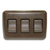 Triple 3 Gang On-Off 12V Brown Light Switch - RV Camper Trailer Marine Boat 12 view 1
