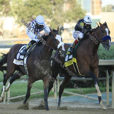 Authentic & Tiz The Law Battle 2020 Kentucky Derby Horse Racing 11X14 Photo
