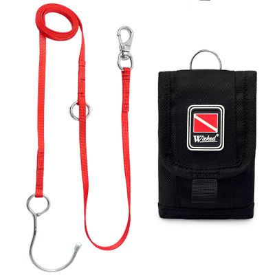 WICKED Scuba 316 Stainless Steel Multipoint Reef Hook 4-6 Ft. Length - Fire Coral Red
