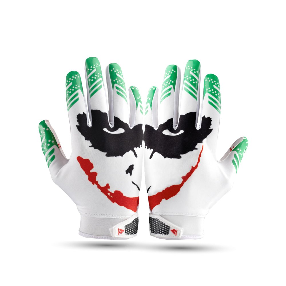 Repsters Jester Football Gloves  Super Sticky Receiver Gloves to Boost Grip & Performance for Games & Training  Elite Trendy Wide Receiver Gear  Adult & Youth Sizes (Jester, Adult-Small)