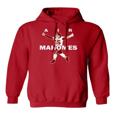 Baku Apparel Kansas AIR Mahomes Football Men's Hooded Sweatshirt (Red, 5X-Large)