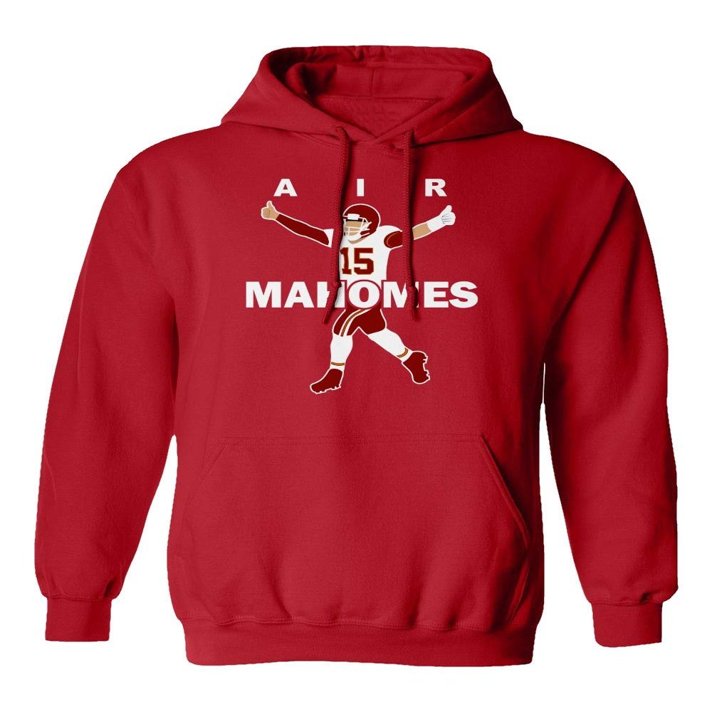 Baku Apparel Kansas AIR Mahomes Football Men's Hooded Sweatshirt (Red, 5X-Large)