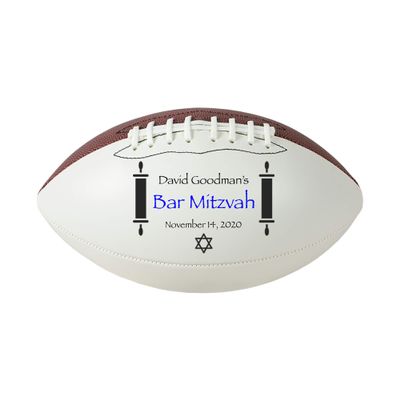 Bar Mitzvah, Bat Mitzvah Personalized Football, Bar Bat Mitzvah Keepsake (Bar Mitzvah Football, Full Regulation Football)