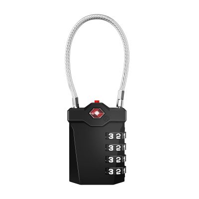 ZHEGE TSA Approved Luggage Lock, Travel Lock, 10,000 Combination Options, 5.5in Flexible Cable, Easy to Use, Secure & Solid, Suitable for Suitcase, Backpack, Briefcase (1 Pack, Black)