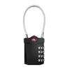 ZHEGE TSA Approved Luggage Lock, Travel Lock, 10,000 Combination Options, 5.5in Flexible Cable, Easy to Use, Secure & Solid, Suitable for Suitcase, Backpack, Briefcase (1 Pack, Black) view 1