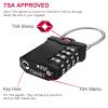 ZHEGE TSA Approved Luggage Lock, Travel Lock, 10,000 Combination Options, 5.5in Flexible Cable, Easy to Use, Secure & Solid, Suitable for Suitcase, Backpack, Briefcase (1 Pack, Black) view 2