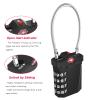 ZHEGE TSA Approved Luggage Lock, Travel Lock, 10,000 Combination Options, 5.5in Flexible Cable, Easy to Use, Secure & Solid, Suitable for Suitcase, Backpack, Briefcase (1 Pack, Black) view 4