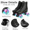 XUDREZ Roller Skates, Double Row Skates Adjustable Leather High-top Roller Skate for Women and Men Perfect Indoor Outdoor Adult Roller Skates with Bag view 3