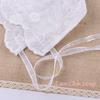 Cute Baby Lace Hat Infant Baby Girls Bonnet Newborn Christening Cap Summer Sun Hats for Girls (White-A, S) view 3