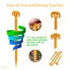 Tent Stakes Spiral Ground Anchor 11" Orange,On The Beach and Lawn for Securing Animals,Tents,Canopies and Beach Blankets Etc,Plastic Pile 10pc-Pack,Includes Brush and Bag view 3