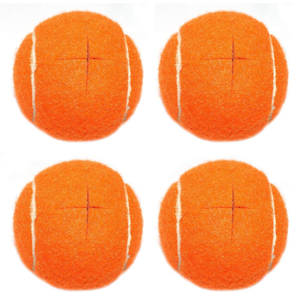 URBEST Walker Tennis Balls 4pcs Precut Heavy Duty Tennis Balls for Walkers, Pre Cut, Orange