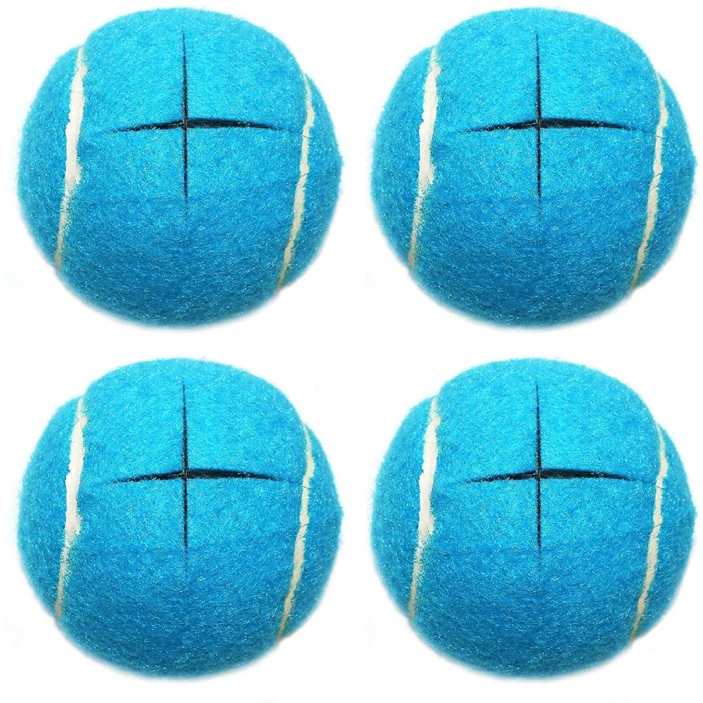 URBEST Walker Tennis Balls 4pcs Precut Heavy Duty Tennis Balls for Walkers, Pre Cut, Light Blue