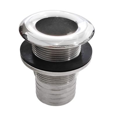 NRC&XRC Marine Grade Stainless Steel Barbed Short Straight 1-1/2" ID Thru-Hull with Nut&Custom Gasket for Boat
