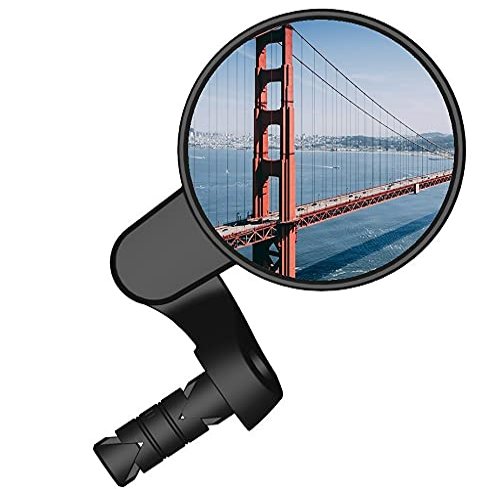 MEACHOW 2022 New Bar End Bike Mirror,80mm Crystal UHD Automotive Grade Glass Lens E-Bike Mirrors, Scratch Resistant, Safe Rearview Mirrors, (Blue Right Side) ME-021RB