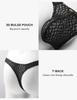 Casey Kevin Men's Thongs Underwear Sexy Lace G-String Bulge Pouch Breathable Panties Black view 4