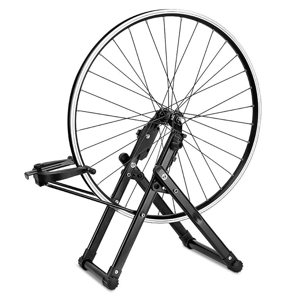 Truing Stand, Wheel Truing Stand, Wheel truing Stand, Tire Wheel Maintenance Holder,Foldable Home Mechanic Tire Truing Stand,Professional Maintenance Tool for 25" - 27" Wheel Truing Stand