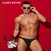 Casey Kevin Men's Thongs Underwear Sexy Lace G-String Bulge Pouch Breathable Panties Black view 2