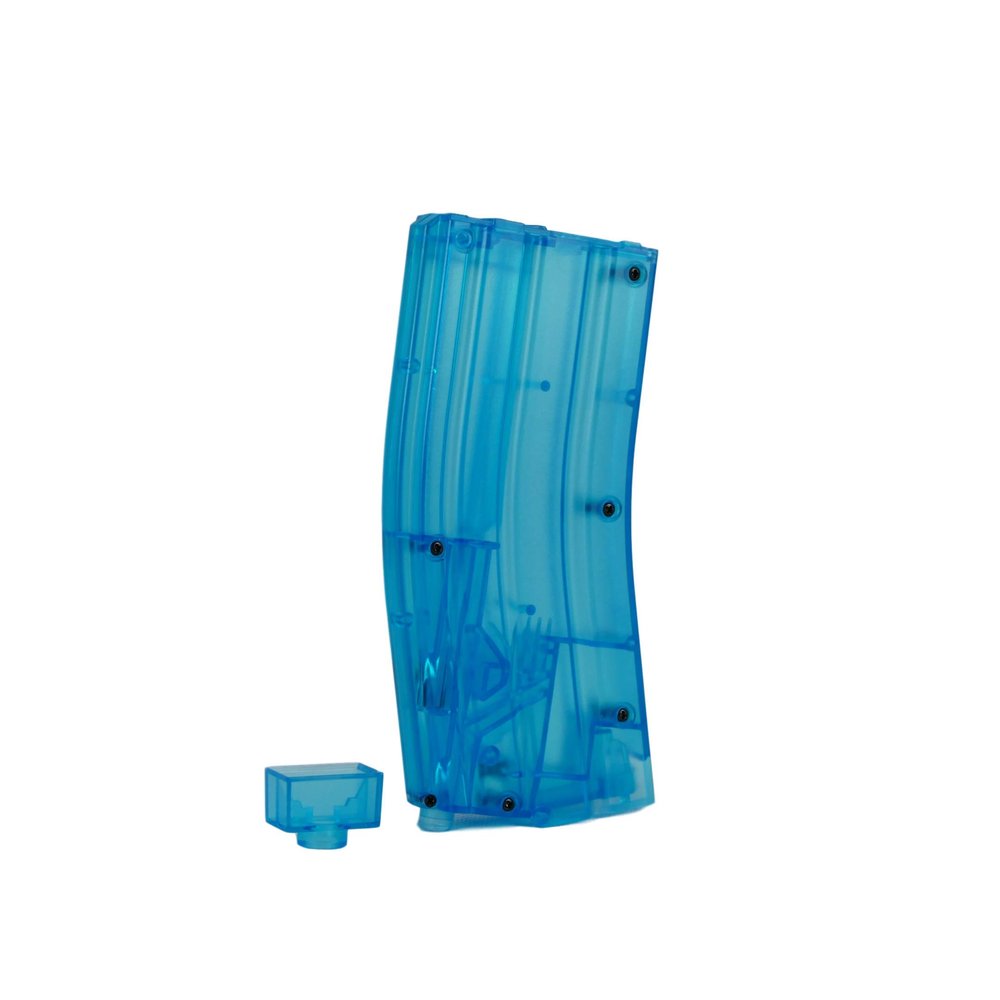 Asura Airsoft 6mm BB Speed Fast Loader Tactical in Transparent Clear Blue, 400 Round Extra Large Capacity, M4 Magazine Style