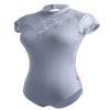 Daydance Gray Turtleneck Leotards for Women Ballet, Dance, Gymnastics, Aerial Yoga, Swim view 3