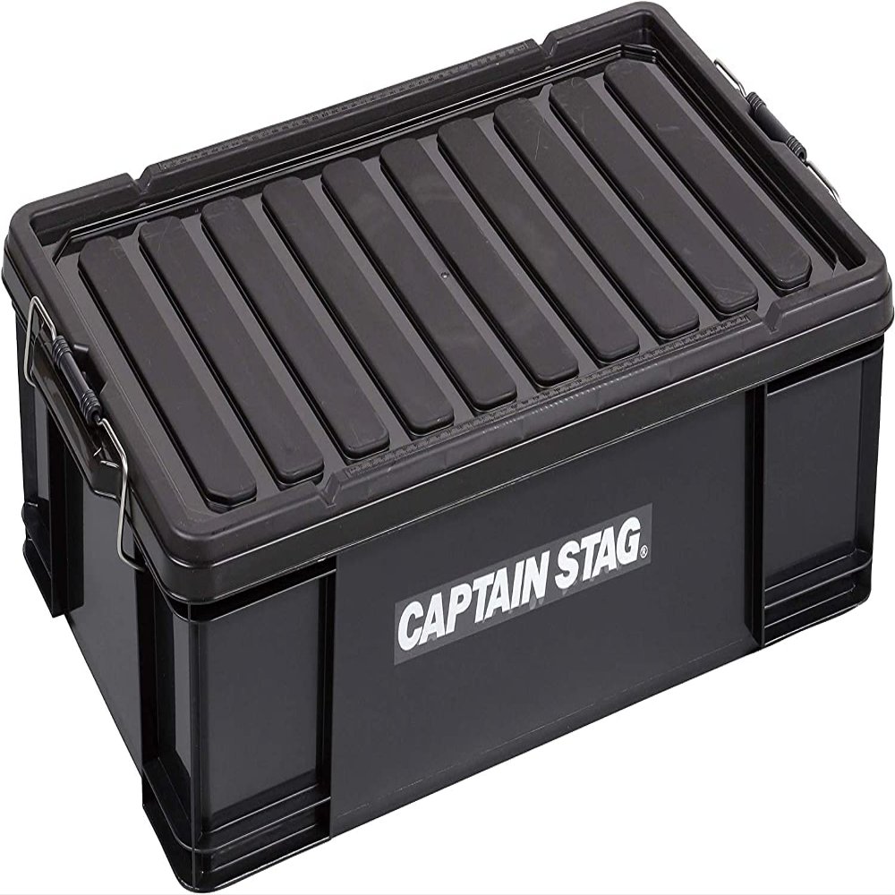 Captain Stag UL-1053 Storage Box, Container Box, 13.2 gal (50 L), W 28.1 x D 16.7 x H 8.2 inches (716 x 425 x 208 mm), Made in Japan, Black