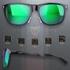ATTCL Driving Polarized Sunglasses for Men: Lightweight Al-Mg Metal Frame UV400 Protection Classic Square for Travel & Hiking 7001 Green view 3