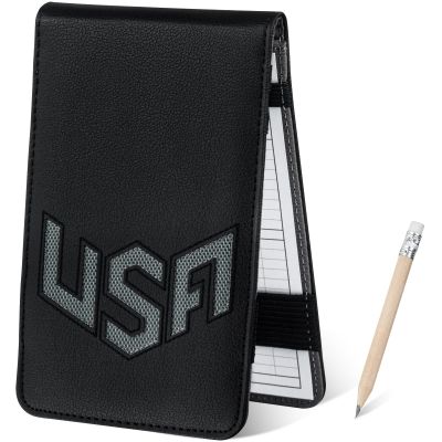 LZFAN Golf Scorecard Holder & Yardage Book Cover, Golf Accessories Black Premium Leather Yardage Book Holders Cover (Grey)
