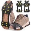 Ice Cleats Snow Traction Cleats, 10-Studs Walk Traction Cleats Crampons for Walking on Snow and Ice Anti Slip Rubber Walking Cleats Slip-on Stretch Footwear for Women Men Kids (Size XXL) view 1