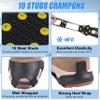 Ice Cleats Snow Traction Cleats, 10-Studs Walk Traction Cleats Crampons for Walking on Snow and Ice Anti Slip Rubber Walking Cleats Slip-on Stretch Footwear for Women Men Kids (Size XXL) view 2