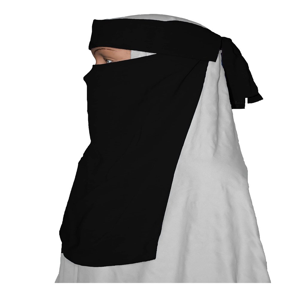 bonballoon Black Half Niqab Nosepiece Face Cover Veil Breathable Clothing For Muslim Islam Islamic Hijab Hejab Women Womens Burqa Abaya Jilbab
