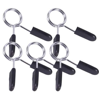 DOITOOL Exercise Accessories 5Pcs Spring Clip Collars Exercise Collars Barbell Clamps for Weight Bar Dumbbell Handles Powerlifting Weightlifting Gym 24mm