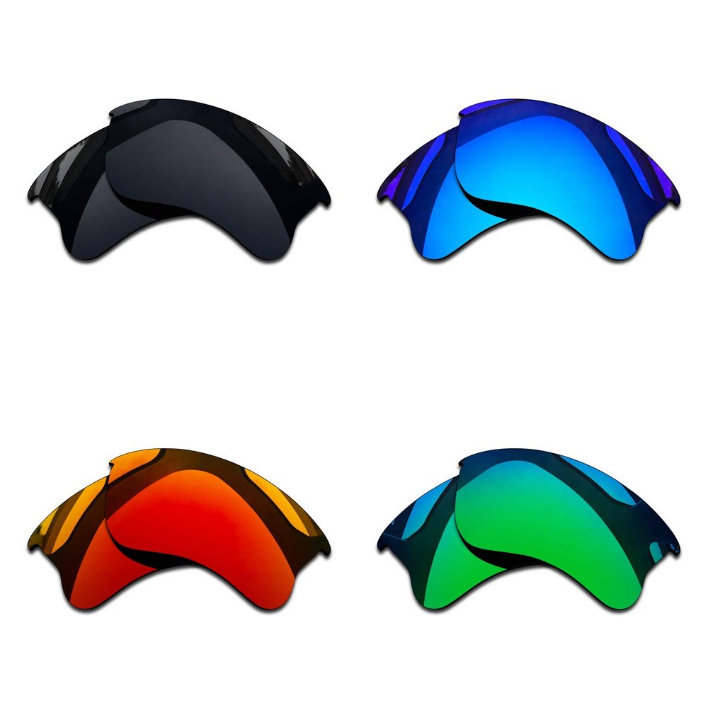Shadespa Polarized Replacement Lenses for Oakley Half Jacket XLJ Sunglasses - Jade Black + Grass Green + Lake Blue + Amber Sunrise