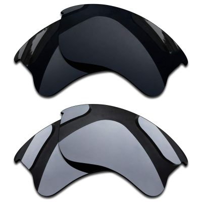 Shadespa Polarized Replacement Lenses for Oakley Half Jacket XLJ Sunglasses - Jade Black + Silver Frost