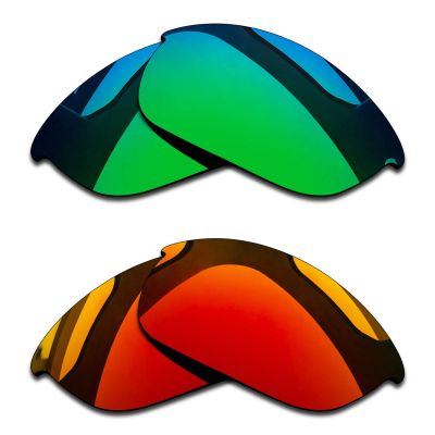Shadespa Polarized Replacement Lenses for Oakley Half Jacket Sunglasses - Grass Green + Amber Sunrise