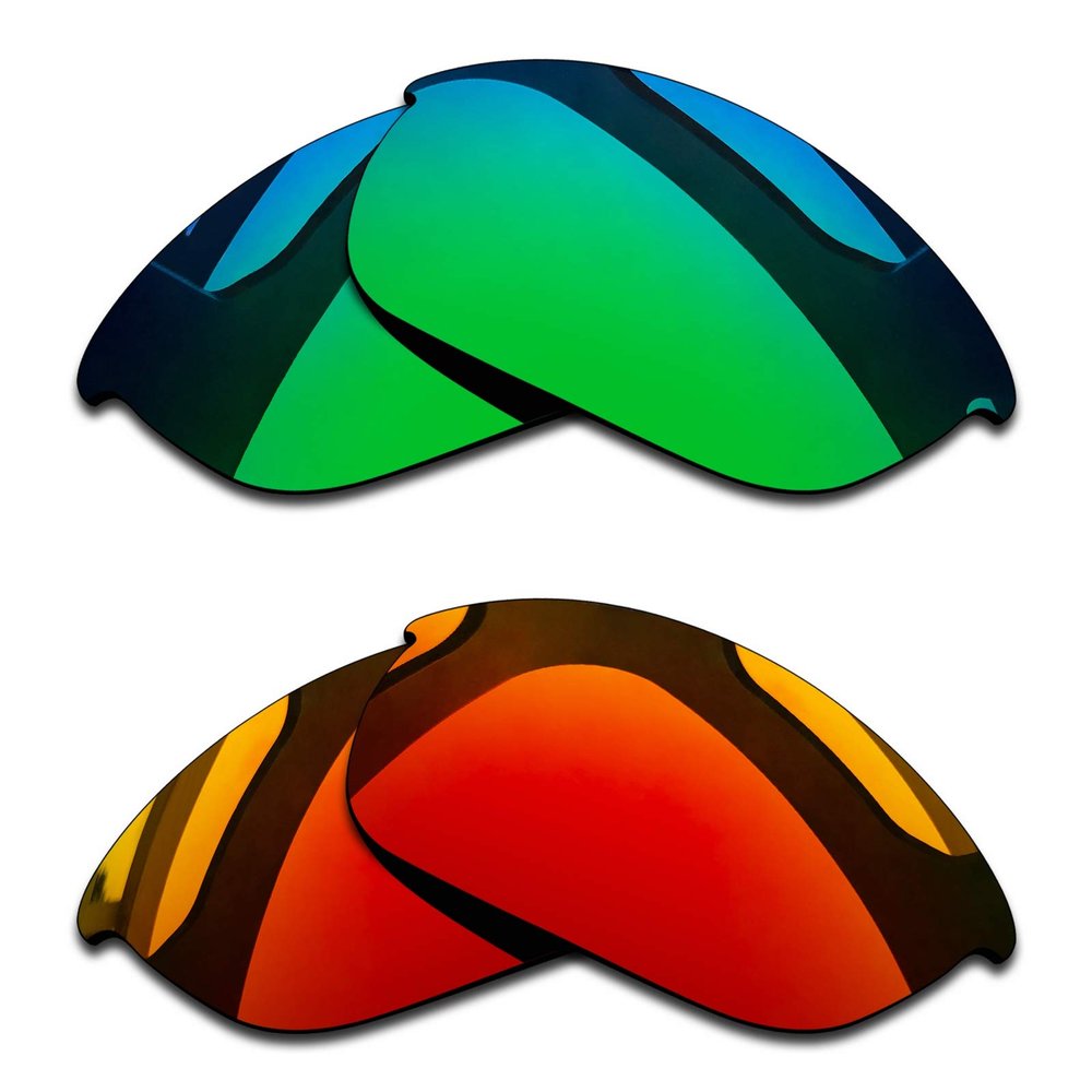 Shadespa Polarized Replacement Lenses for Oakley Half Jacket Sunglasses - Grass Green + Amber Sunrise