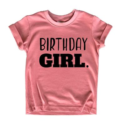 Birthday Girl Shirt Girls Birthday tee Outfit Toddler Baby 1st 2nd 3rd 4th 5th 6th 7th (Black on Mauve, 3 Years)