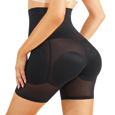Irisnaya Women Shapewear Control Panties Body Shaper Butt Lifter Padded Hip Enhancer Seamless Underwear Hi- Waist Trainer Short (XX-Large, Black)