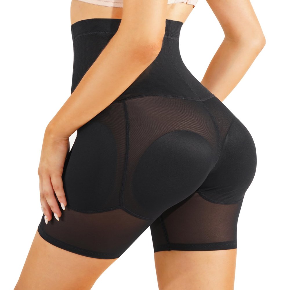 Irisnaya Women Shapewear Control Panties Body Shaper Butt Lifter Padded Hip Enhancer Seamless Underwear Hi- Waist Trainer Short (XX-Large, Black)