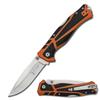 Elk Ridge Outdoors - Manual Folding Knife - Trek, Fine Edge Satin Fiish Drop Point Blade, Orange and Black TPR Handle, Lock Back, Pocket Clip, ER-TKFDR001, Hunting, Camping, Survival view 1