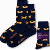 AUSCUFFLINKS | Orange Aircraft Socks | Pilot Plane Fun Gift for Him & Her | Aeroplane Happy Gift Socks view 1
