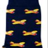 AUSCUFFLINKS | Orange Aircraft Socks | Pilot Plane Fun Gift for Him & Her | Aeroplane Happy Gift Socks view 2